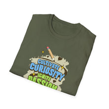 Load image into Gallery viewer, Curiosity &amp; Passion T-Shirt, Unisex Softstyle Tee, Inspirational Gift, Motivational Shirt, Education Apparel, Youth Empowerment
