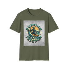 Load image into Gallery viewer, Surfing for Freedom Unisex Softstyle T-Shirt | Summer Vibe, Beachwear, Gift for Surfers, Casual Tee, Adventure Apparel
