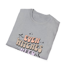 Load image into Gallery viewer, Unisex Coffee Lover T-Shirt - "Even Witches Need Coffee" - Perfect Gift for Halloween, Witchy Vibes, Casual Wear, Coffee Enthusiasts, [...]
