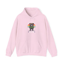 Load image into Gallery viewer, Rainbow Pride Hoodie with Cute Dog Design, Unisex Heavy Blend Sweatshirt, LGBT Gift, Cozy Casualwear, Animal Lover Apparel
