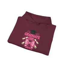 Load image into Gallery viewer, Graduate Girl 2025 Hooded Sweatshirt, Unisex Graduation Gift, Cute Hoodie for Graduates, Cozy Sweatshirt for Celebrations, Graduation [...]
