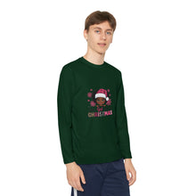 Load image into Gallery viewer, Christmas Kids Long Sleeve Tee, Just A Girl Who Loves Holiday Shirt, Children's Gift, Festive Youth Top, Winter Apparel
