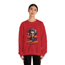 Load image into Gallery viewer, Rebel with a Cause Crewneck Sweatshirt | Halloween Sweatshirt, Unisex Fall Apparel, Cozy Casual Wear, Spooky Season Clothing, Gothic Style
