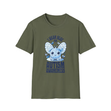 Load image into Gallery viewer, Autism Awareness Butterfly T-Shirt, Cute Unisex Tee, I Wear Blue, Support Autism, Gift for Awareness Day, Softstyle T-Shirt
