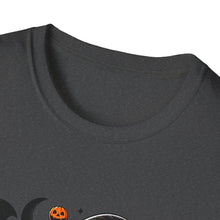 Load image into Gallery viewer, Halloween Witch Dog Unisex Softstyle T-Shirt, Cute Pet Tee, Halloween Costume, Fall Fashion, Spooky Season Top, Gift for Pet Lovers
