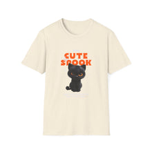 Load image into Gallery viewer, Cute Spook Cat T-Shirt, Halloween Tee, Unisex Softstyle Shirt, Funny Black Cat Shirt, Fall Fashion, Gift for Cat Lovers
