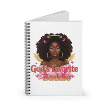 Load image into Gallery viewer, God's Favorite Baddie Spiral Notebook - Inspirational Journal, Gift for Her, Affirmation Notebook, Cute Stationery, Angelic Design
