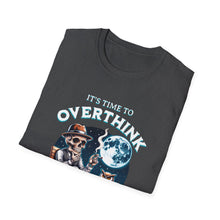Load image into Gallery viewer, Skull &amp; Moon Graphic T-Shirt, Unisex Halloween Tee, Cute Skeleton Apparel, Perfect for Fall, Spooky Vibes Fashion
