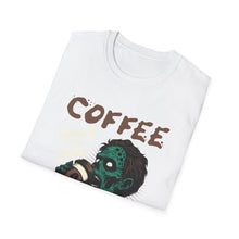 Load image into Gallery viewer, Zombie Coffee Lover T-Shirt | Unisex Casual Tee for Coffee Lovers | Halloween, Gift, Daily Wear, Softstyle  Tee
