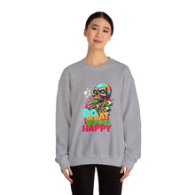 Load image into Gallery viewer, Funny Skull Quotes Unisex Sweatshirt, Happy Vibes Sweater, Silly Skeleton Jumper, Motivational Pullover, Cool Graphic Crewneck, Comfortable
