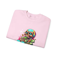 Load image into Gallery viewer, Funny Skull Quotes Unisex Sweatshirt, Happy Vibes Sweater, Silly Skeleton Jumper, Motivational Pullover, Cool Graphic Crewneck, Comfortable

