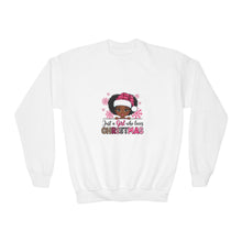 Load image into Gallery viewer, Christmas Lover Youth Crewneck Sweatshirt, Kids Holiday Jumper, Just A Girl Who Loves Christmas Pullover, Festive Children's Sweatshirt,
