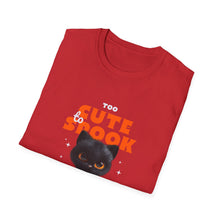 Load image into Gallery viewer, Cute Spook Cat T-Shirt, Halloween Tee, Unisex Softstyle Shirt, Funny Black Cat Shirt, Fall Fashion, Gift for Cat Lovers
