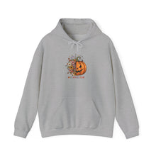 Load image into Gallery viewer, Halloween Pumpkin Floral Hoodie, Cozy Unisex Sweatshirt for Fall, Spooky Season Apparel, Perfect for Halloween Parties, Autumn Gift
