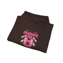 Load image into Gallery viewer, Graduate Girl 2025 Hooded Sweatshirt, Unisex Graduation Gift, Cute Hoodie for Graduates, Cozy Sweatshirt for Celebrations, Graduation [...]
