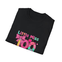 Load image into Gallery viewer, Little Miss 100 Days Smarter T-Shirt, Fun Teacher Gift, Kids' Milestone Celebration, School Spirit Shirt, Unisex Softstyle Tee
