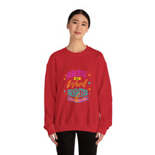 Load image into Gallery viewer, Brightening the World Crewneck Sweatshirt, Cozy Unisex Pullover, Perfect Gift for Friends, Inspirational Apparel for Every Occasion, [...]
