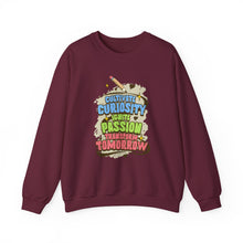 Load image into Gallery viewer, Curiosity Passion Crewneck Sweatshirt - Motivational Gift for Students, Education Inspiration, Cozy Unisex Sweater, Unique Teacher [...]
