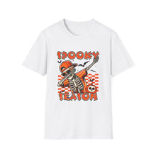 Load image into Gallery viewer, Halloween Skeleton T-Shirt, Spooky Season Tee, Unisex Softstyle Shirt, Fall Fashion, Halloween Costume Top
