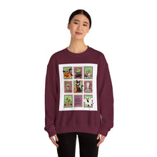 Load image into Gallery viewer, Halloween Themed Unisex Crewneck Sweatshirt, Cozy Fall Layering, Spooky Season Apparel, Pumpkin, Ghost, Witch Design
