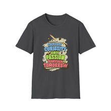 Load image into Gallery viewer, Curiosity &amp; Passion T-Shirt, Unisex Softstyle Tee, Inspirational Gift, Motivational Shirt, Education Apparel, Youth Empowerment
