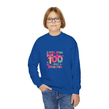 Load image into Gallery viewer, Kids Crewneck Sweatshirt - Little Miss Smarty Design, Perfect Gift for Students, Birthday, Back to School, Cute &amp; Cozy

