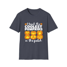 Load image into Gallery viewer, Halloween Pumpkin Graphic Tee, Unisex Softstyle T-Shirt, Fall Fashion, Halloween Party Shirt, Pumpkin Carving, Spooky Season Clothing
