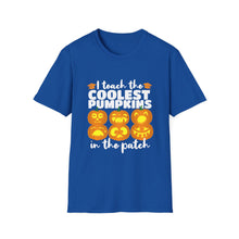 Load image into Gallery viewer, Halloween Pumpkin Graphic Tee, Unisex Softstyle T-Shirt, Fall Fashion, Halloween Party Shirt, Pumpkin Carving, Spooky Season Clothing

