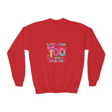 Load image into Gallery viewer, Kids Crewneck Sweatshirt - Little Miss Smarty Design, Perfect Gift for Students, Birthday, Back to School, Cute &amp; Cozy
