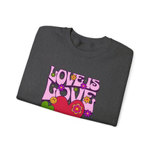 Load image into Gallery viewer, Pride Month Sweatshirt - Love is Love Crewneck, Unisex Casual Wear, LGBTQ+ Apparel, Spring Fashion, Gifts for Valentine's Day
