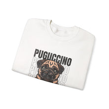 Load image into Gallery viewer, Pugcino Crewneck Sweatshirt, Cute Dog Lover Gift, Cozy Sweatshirt, Unisex Fashion, Pet Enthusiast Apparel, Perfect for Fall
