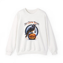 Load image into Gallery viewer, Crow Night Halloween Crewneck Sweatshirt | Unisex Sweatshirt for Fall, Halloween Spirit, Cozy Autumn Vibes, Perfect Gift
