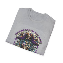 Load image into Gallery viewer, Pirate Conqueror T-Shirt | Unisex Softstyle Tee | Skull &amp; Crossbones Design | Perfect for Halloween, Pirate Parties, Casual Wear, Gift Ideas
