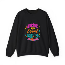 Load image into Gallery viewer, Brightening the World Crewneck Sweatshirt, Cozy Unisex Pullover, Perfect Gift for Friends, Inspirational Apparel for Every Occasion, [...]
