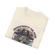 Load image into Gallery viewer, Pirate Conqueror T-Shirt | Unisex Softstyle Tee | Skull &amp; Crossbones Design | Perfect for Halloween, Pirate Parties, Casual Wear, Gift Ideas
