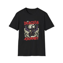 Load image into Gallery viewer, Dracula Journey Unisex T-Shirt, Halloween Apparel, Horror Fan Gift, Graphic Tee, Retro Vibes Shirt
