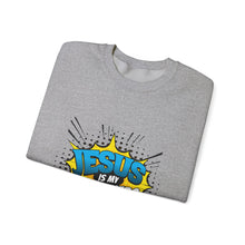 Load image into Gallery viewer, Jesus is My Superhero Sweatshirt, Unisex Crewneck, Religious Gift, Faith-Based Apparel, Inspirational Clothing, Christian Fashion
