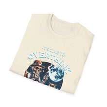 Load image into Gallery viewer, Skull &amp; Moon Graphic T-Shirt, Unisex Halloween Tee, Cute Skeleton Apparel, Perfect for Fall, Spooky Vibes Fashion
