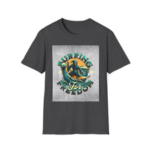 Load image into Gallery viewer, Surfing for Freedom Unisex Softstyle T-Shirt | Summer Vibe, Beachwear, Gift for Surfers, Casual Tee, Adventure Apparel
