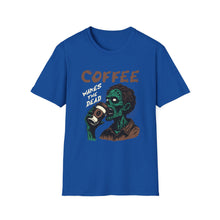 Load image into Gallery viewer, Zombie Coffee Lover T-Shirt | Unisex Casual Tee for Coffee Lovers | Halloween, Gift, Daily Wear, Softstyle  Tee
