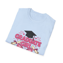Load image into Gallery viewer, Graduation Girl T-Shirt, Unisex Tee for Graduates, Class of 2025 Shirt, Cute Graduation Gift, High School/College Graduate Apparel
