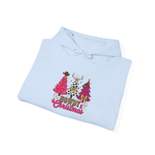 Load image into Gallery viewer, Festive Christmas Hoodie with Trees and Reindeer, Cozy Holiday Sweatshirt, Winter Gift, Christmas Apparel, Unisex Sweatshirt
