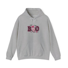 Load image into Gallery viewer, Boo Halloween Unisex Hoodie, Cozy Sweatshirt for Fall, Spooky Season Apparel, Ghost Design, Halloween Party Outfit
