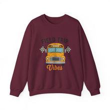 Load image into Gallery viewer, Field Trip Vibes Sweatshirt | Unisex Crewneck for Adventure Lovers, Casual Wear, School Events, Gifts for Students
