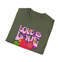 Load image into Gallery viewer, Pride Month T-Shirt, Love Is Love Graphic Tee, Unisex LGBTQ+ Apparel, Softstyle Pride Shirt, Inclusive Fashion, Celebratory Gift
