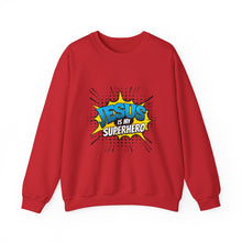 Load image into Gallery viewer, Jesus is My Superhero Sweatshirt, Unisex Crewneck, Religious Gift, Faith-Based Apparel, Inspirational Clothing, Christian Fashion
