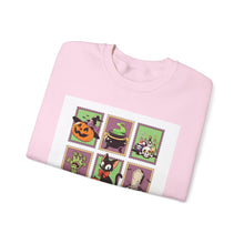 Load image into Gallery viewer, Halloween Themed Unisex Crewneck Sweatshirt, Cozy Fall Layering, Spooky Season Apparel, Pumpkin, Ghost, Witch Design
