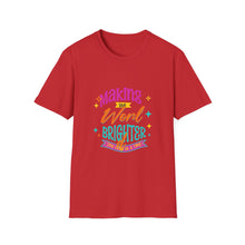 Load image into Gallery viewer, Bright World T-Shirt - Unisex Graphic Tee, Fun Casual Wear, Gifts for Friends, Uplifting Statement Shirt, Perfect for Celebrations
