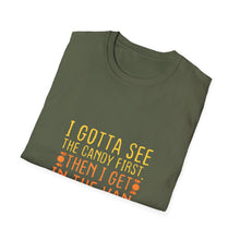 Load image into Gallery viewer, Playful Unisex T-Shirt for Candy Lovers - Funny Graphic Tee, Gift for Kids, Summer Wear, Trendy Statement Shirt, Halloween Outfit

