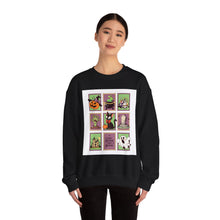 Load image into Gallery viewer, Halloween Themed Unisex Crewneck Sweatshirt, Cozy Fall Layering, Spooky Season Apparel, Pumpkin, Ghost, Witch Design
